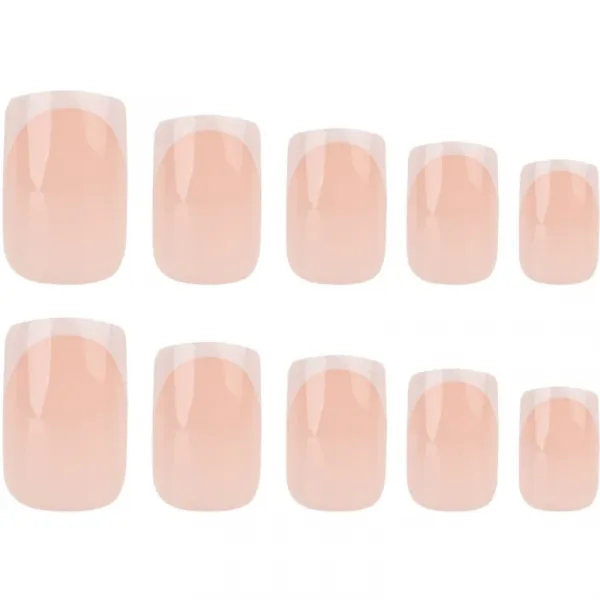 Nail HQ Square umelé nechty Elegant French 24 ks