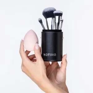Notino Makeup Brushes Essential Professional Make-Up Brushes & Sponge Set sada štetcov s puzdrom 5 ks