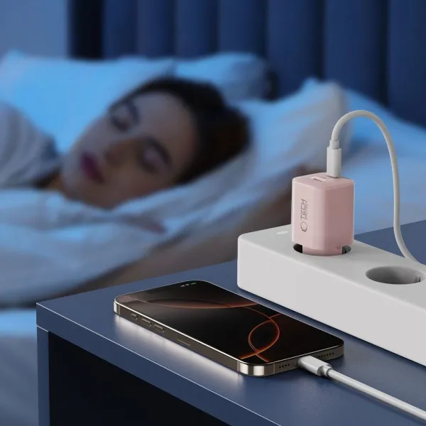 TECH-PROTECT NCM33W Sieťová nabíjačka 1x USB-C 1x USB-A ružová