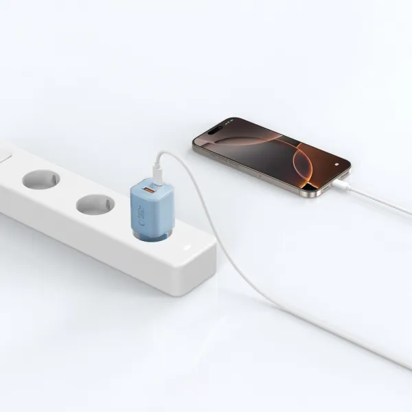 TECH-PROTECT NCM33W Sieťová nabíjačka 1x USB-C 1x USB-A modrá