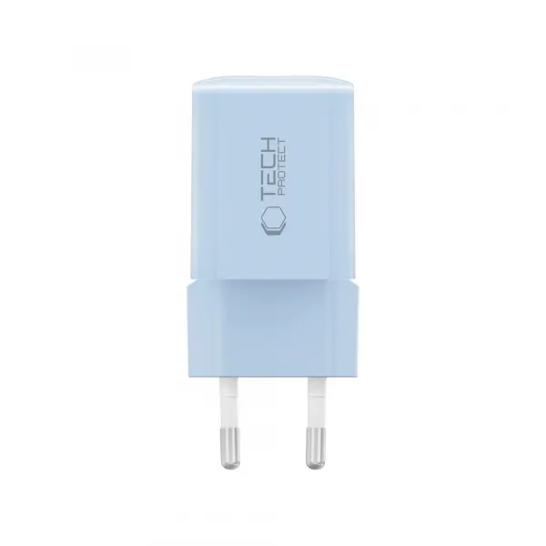TECH-PROTECT NCM33W Sieťová nabíjačka 1x USB-C 1x USB-A modrá