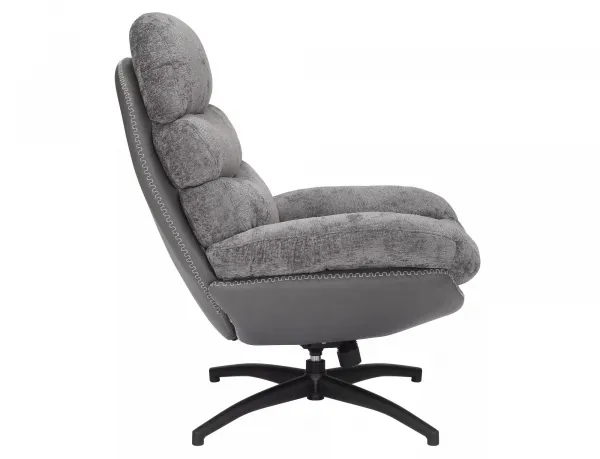 Signal Otočné designové lounge křeslo GISELLE šedé