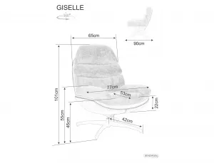 Signal Otočné designové lounge křeslo GISELLE šedé