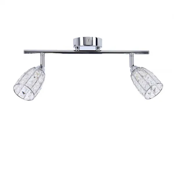 Stropná lampa Shiba chrómový pásik 2x15W g9 priehľadné tienidlo