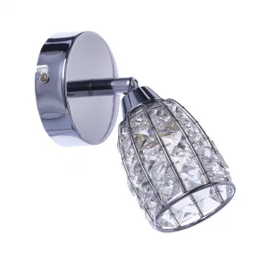 Nástenná lampa Shiba chrómová, 1x15W, tienidlo G9, priehľadná