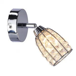 Nástenná lampa Shiba chrómová, 1x15W, tienidlo G9, priehľadná