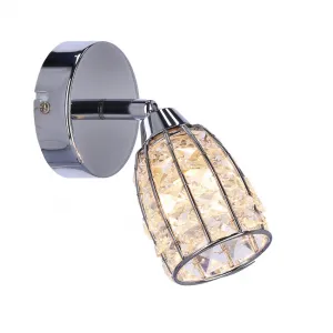 Nástenná lampa Shiba chrómová, 1x15W, tienidlo G9, priehľadná