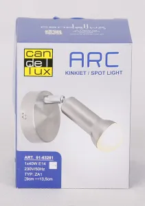 Nástenná lampa 1X40W E14 Saténový nikel ARC