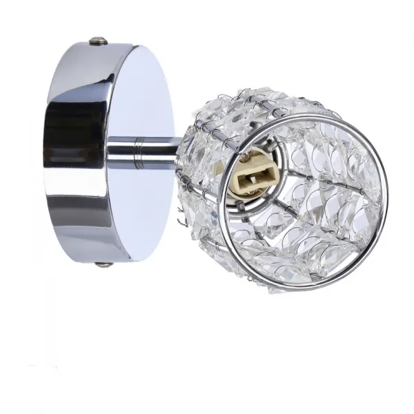 Nástenná lampa Shiba chrómová, 1x15W, tienidlo G9, priehľadná