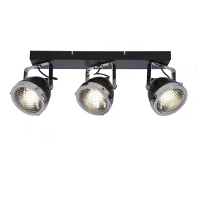 Stropná lampa Crazy s čiernym tienidlom 3x15W gu10, priehľadná