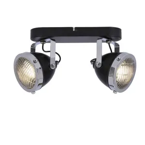 Stropná lampa Crazy 2x15W, čierna, tienidlo GU10, priehľadná