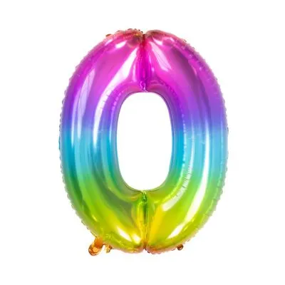BALÓNIK fóliový číslo 0 dúhové 85cm