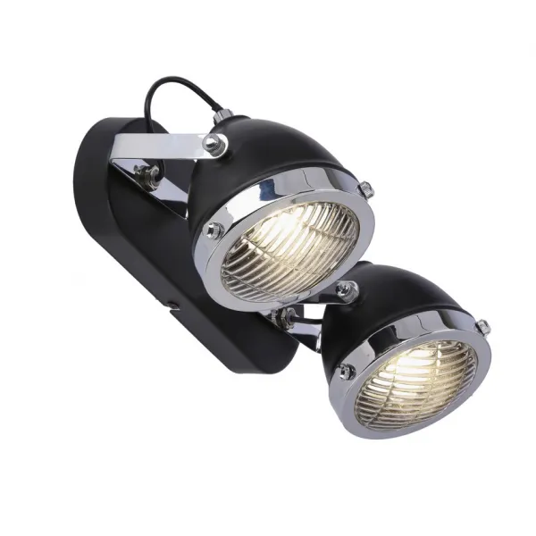 Stropná lampa Crazy 2x15W, čierna, tienidlo GU10, priehľadná