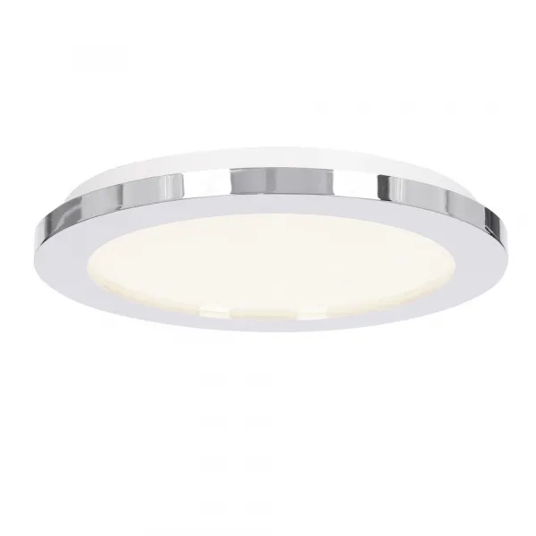 Kúpeľňová stropná lampa PIXEL minimalistická - strieborný chróm 22,5 cm - okrúhla LED stropná lampa so stmievaním 3000K 12W IP441