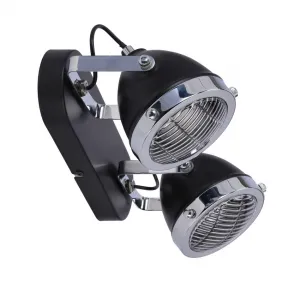 Stropná lampa Crazy 2x15W, čierna, tienidlo GU10, priehľadná