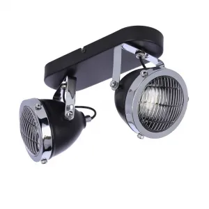 Stropná lampa Crazy 2x15W, čierna, tienidlo GU10, priehľadná