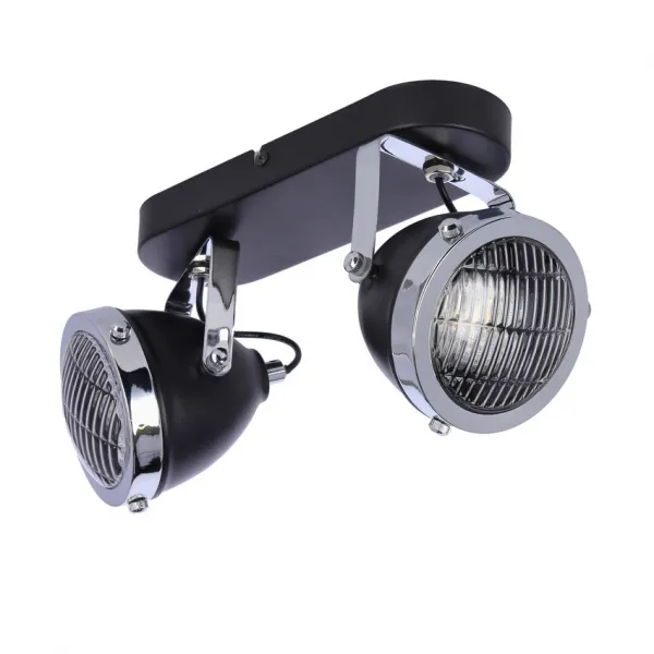 Stropná lampa Crazy 2x15W, čierna, tienidlo GU10, priehľadná