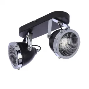 Stropná lampa Crazy 2x15W, čierna, tienidlo GU10, priehľadná