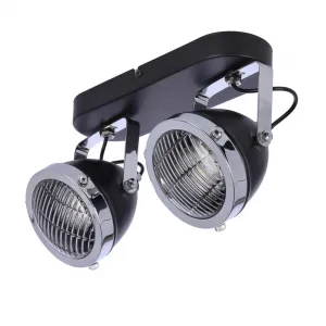 Stropná lampa Crazy 2x15W, čierna, tienidlo GU10, priehľadná