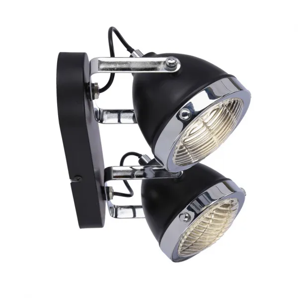 Stropná lampa Crazy 2x15W, čierna, tienidlo GU10, priehľadná