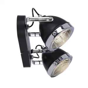 Stropná lampa Crazy 2x15W, čierna, tienidlo GU10, priehľadná
