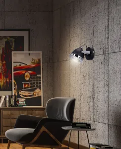 Nástenná lampa Crazy lamp čierna 1x15W tienidlo gu10 priehľadné