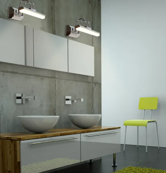 Nástenná lampa do kúpeľne chrómová LED 7W 6500K nastaviteľná Gizel