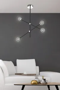 Stropná lampa Apeti Paksos 6xG9 LED čierna