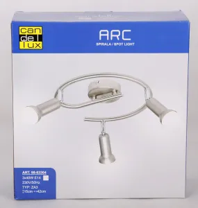 Špirálová stropná lampa 3X40W E14 saténový nikel ARC