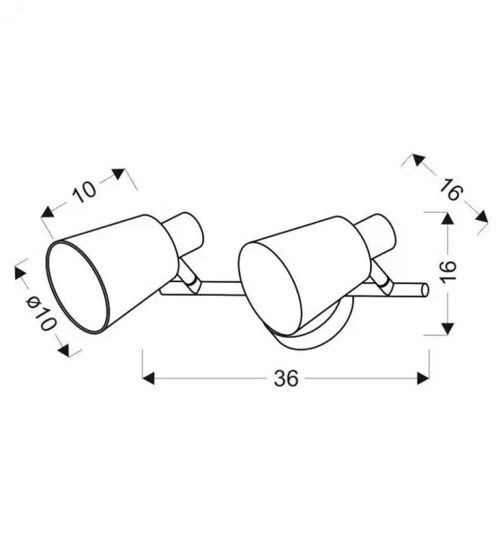 Nástenná lampa 2X40W E14 chróm PIN