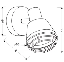 Nástenná lampa s čiernym tienidlom, medená, E14 40W Neria