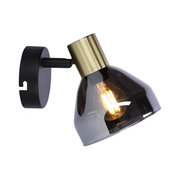 Zlatá sklenená nástenná lampa 1xE14 Gregory