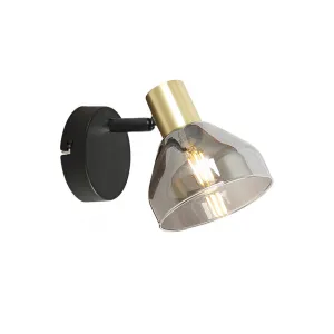 Zlatá sklenená nástenná lampa 1xE14 Gregory