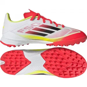 Chlapčenské futbalové kopačky turfy ADIDAS F50 League Jr TF cloud white core black solar yellow