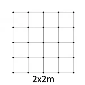 Zelená stena - lanková sieť 2x2