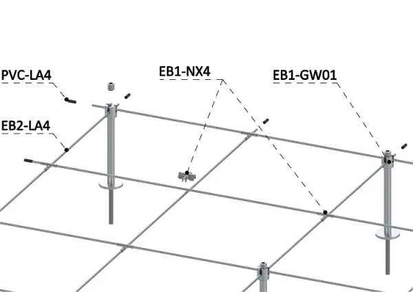 Zelená stena - lanková sieť 2x2 NX