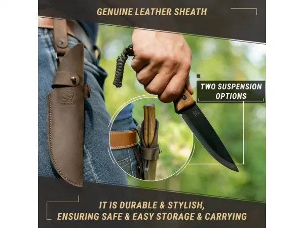 Nôž outdoorový s pevnou čepeľou BEAVERCRAFT BSH3 Nightfall Bushcraft 120mm - orechové drevo