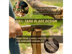 Nôž outdoorový s pevnou čepeľou BEAVERCRAFT BSH3 Nightfall Bushcraft 120mm - orechové drevo