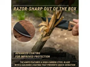 Nôž outdoorový s pevnou čepeľou BEAVERCRAFT BSH3 Nightfall Bushcraft 120mm - orechové drevo