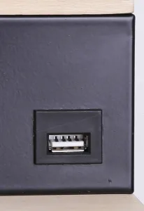 Nástenná lampa Anet, drevená+čierna s poličkou, 4000k