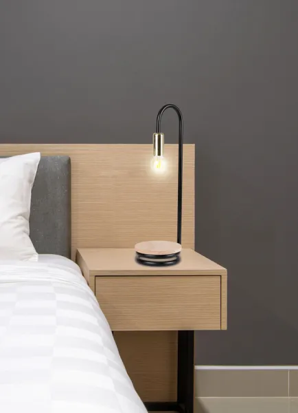Stolová lampa Abi, čierno-zlatá, 1x40W E14