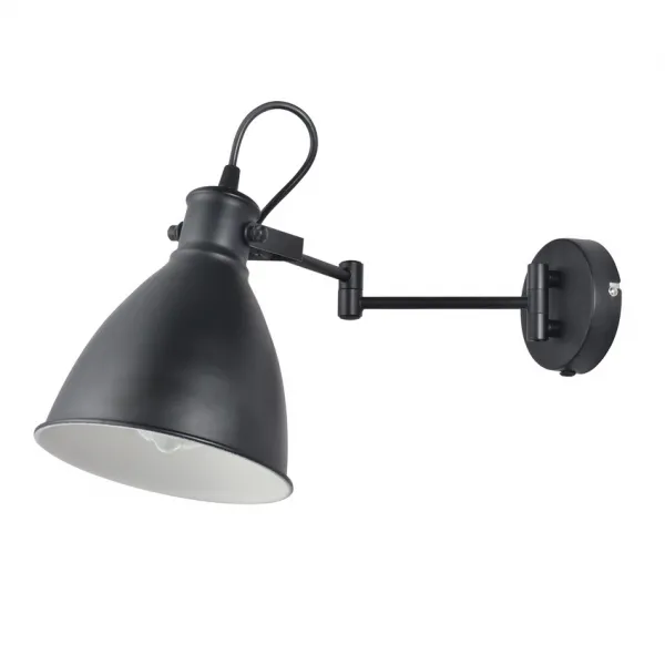 Nástenná lampa čierna nastaviteľná 1xE27 Espera