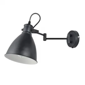 Nástenná lampa čierna nastaviteľná 1xE27 Espera