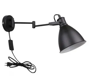 Nástenná lampa čierna nastaviteľná 1xE27 Espera