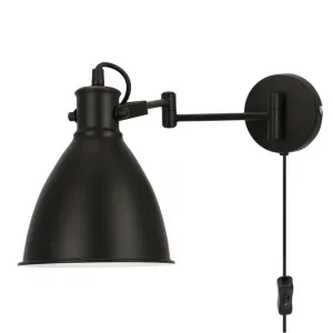 Nástenná lampa čierna nastaviteľná 1xE27 Espera