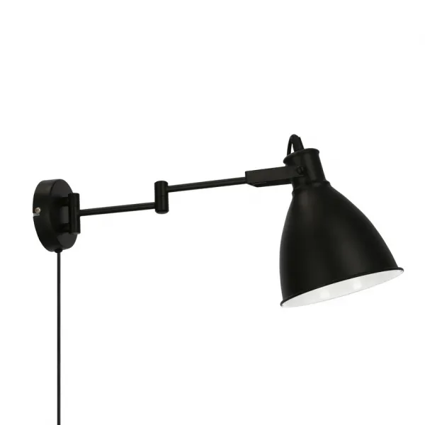 Nástenná lampa čierna nastaviteľná 1xE27 Espera