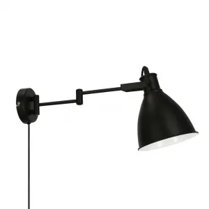Nástenná lampa čierna nastaviteľná 1xE27 Espera