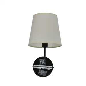 Nástenná lampa Pasteri matná čierna a béžová