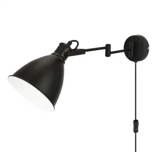 Nástenná lampa čierna nastaviteľná 1xE27 Espera
