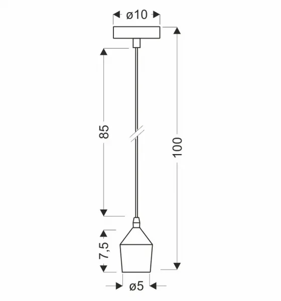 Zlatý kovový prívesok E27 100cm
